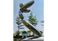 2.3m Wangstone Design Large Mirror Polished Stainless Steel Sculpture In Stock