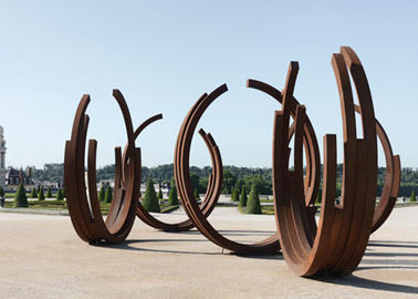 Dancing Ribbons Appearance Corten Steel Sculpture For Outdoor Decoration 