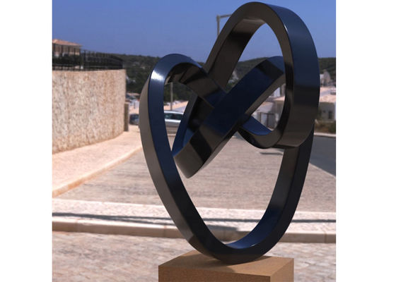 良い価格 オーダーメイド 塗装 金属 アート ステンレス スチール 抽象 扭曲 彫刻 屋外用 オンライン