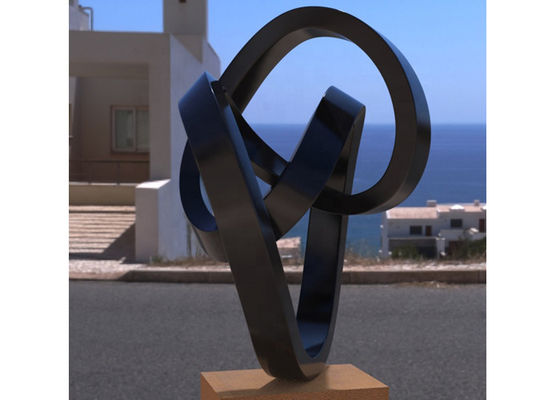 良い価格 オーダーメイド 塗装 金属 アート ステンレス スチール 抽象 扭曲 彫刻 屋外用 オンライン