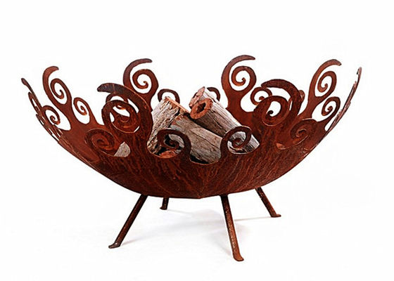 良い価格 花の特徴の現代鋼鉄火ピット、注文の鋼鉄火ピットの容器 オンライン