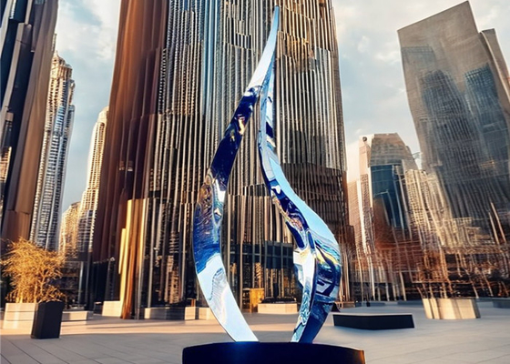 良い価格 カスタム抽象芸術 屋外金属彫刻 ステンレス鋼の鏡 磨いた金属工芸品 オンライン