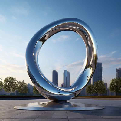 良い価格 現代の美学 金属芸術 鏡付きのステンレス鋼の円形彫刻 オンライン