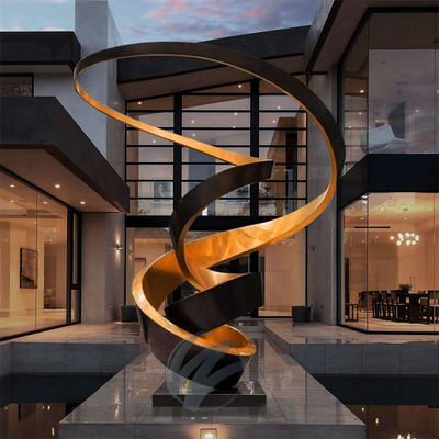 Red Lacquer Abstract Stainless Steel Sculpture - Modern Art Statue for Office, Hotel & Luxury Decor