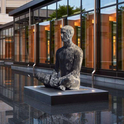 良い価格 カスタムライフサイズ モダンアート 抽象的なステンレスステール 消える形像像 オンライン