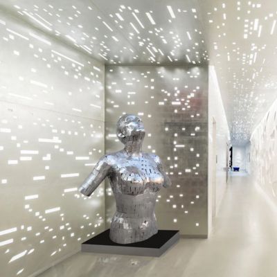 良い価格 Custom Life Size Abstract Stainless Steel Female Bust Sculpture With Size 120cm Height オンライン