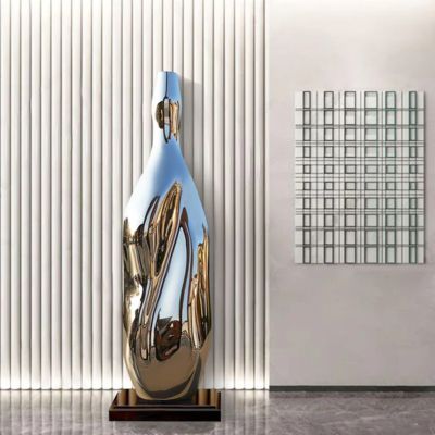 良い価格 Large Size Mirror Polished Stainless Steel Bottle Sculpture For Decoration オンライン