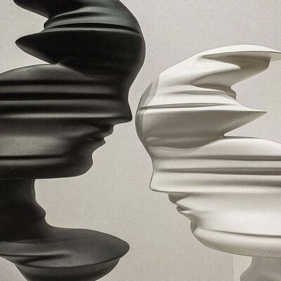 良い価格 Custom Decorative  Fiber Glass Sculpture Abstract Life Size Sculpture Metal  Statue オンライン