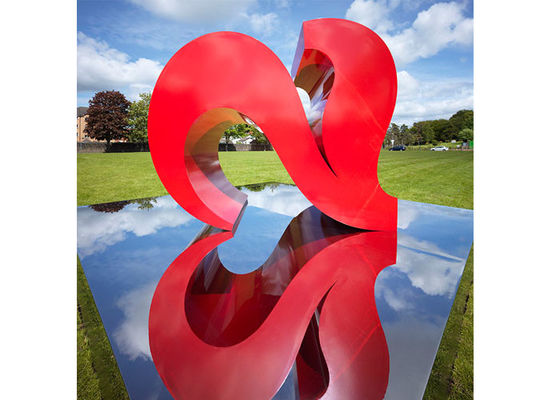 良い価格 赤い色の塗られた現代庭はハート形都市装飾のステンレス鋼を彫ります オンライン
