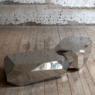 良い価格 完全な景色として極度の家の装飾の磨かれたベンチの彫刻のステンレス鋼 オンライン