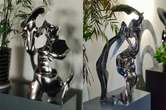 良い価格 100cmの高さミラーはSS316人間の顔の馬頭部の彫刻を磨いた オンライン