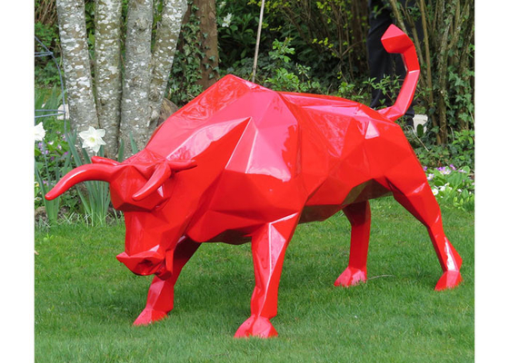 良い価格 装飾のための赤いBullの動物の屋外のガラス繊維の彫刻の実物大3D設計 オンライン