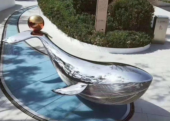 良い価格 磨かれる現代屋外の芸術のクジラのステンレス鋼の彫刻の公共のストリート アート オンライン