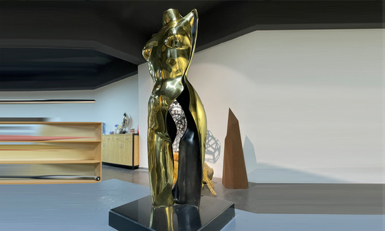 Bronze Bust Statue Home磨かれた金の鋳造の真鍮の女性装飾