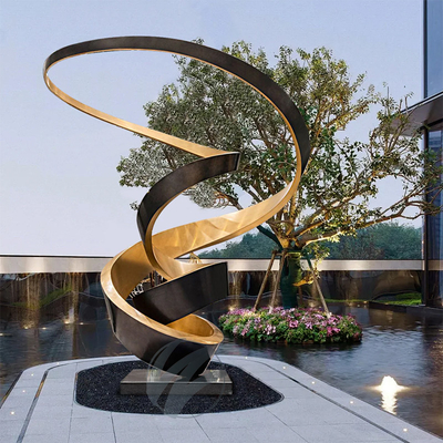 Red Lacquer Abstract Stainless Steel Sculpture - Modern Art Statue for Office, Hotel & Luxury Decor