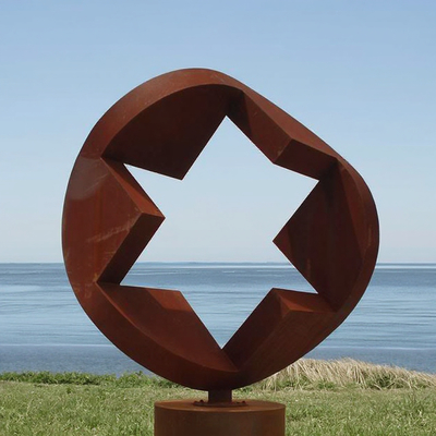 良い価格 Custom Outdoor Weathering Steel Geometric Star Sculpture by Professional Sculpture Manufacturer オンライン