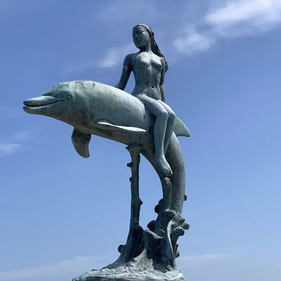 良い価格 Outdoor Metal Art Decor Bronze Copper Mermaid Life Size Sculpture Statue オンライン