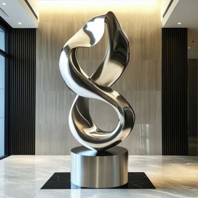 良い価格 Contemporary Indoor/Outdoor Decoration Stainless Steel Infinity Loop Sculpture オンライン