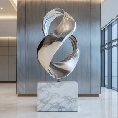 良い価格 Contemporary Modern Abstract Infinity Stainless Steel Sculpture オンライン