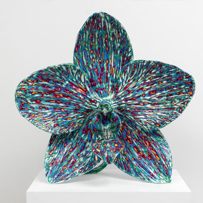 3D屋外ステンレス鋼フォークアートフラワーペイント彫刻