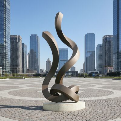 金属で動きを捉えた、手彫りのステンレススチールリボン