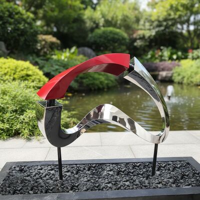 良い価格 モダンな庭とランドスケープのためのカスタム抽象メタルアートステンレス鋼彫刻 オンライン