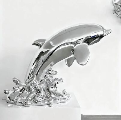 良い価格 モダンアートイルカ装飾金属ステンレス鋼彫刻大型像 オンライン