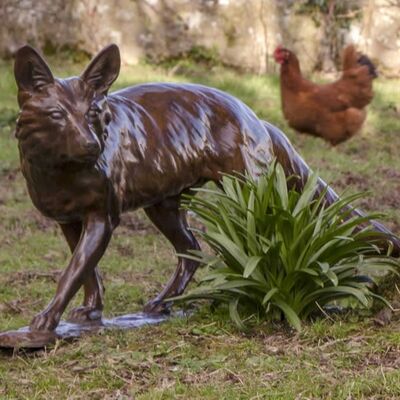 良い価格 屋外カスタムメタルアート装飾 ブロンズ銅 動物 キツネ スチール彫刻 スタチュー オンライン