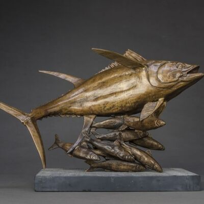 良い価格 動物 金属 アート 飾り 青銅 銅 絵画 生体サイズ 彫刻 定番 彫像 魚 オンライン