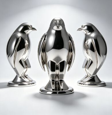 オリジナルデザイン ペンギン 鳥 動物 メタル ステンレス スチール 彫刻 パーソナル サイズ 色のオプション 公共スペースの耐久性のある磨き塗装