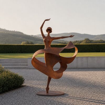 良い価格 生体サイズ メタルダンサー 女性彫刻 コートン 鉄製 庭 彫刻 屋外 芝生 庭 プール アート 装飾 手作り モダンダンサー フィギュア オンライン