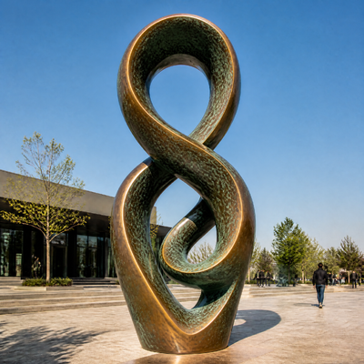 良い価格 オーダーメイド金属アート装飾 銅銅彫刻 彫像 景観 公共アート リボンデザイン オンライン