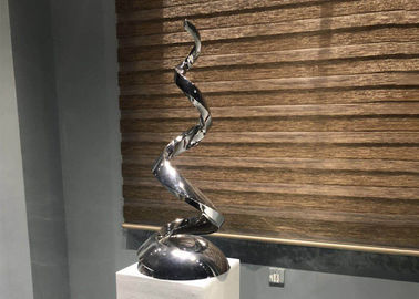 Polished Contemporary Art Mirror Stainless Steel Sculpture For Indoor Decoration