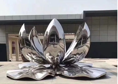 良い価格 大きい磨かれたステンレス鋼の屋外の金属のはすの花の彫刻 オンライン