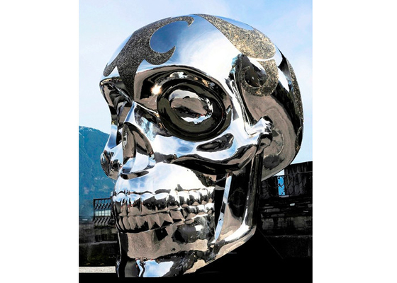 カスタマイズされた巨人はステンレス鋼のSkullheadの現代彫刻を磨いた